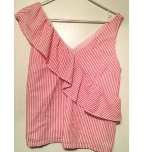 Vineyard Vines Women's Seersucker Ruffle Top Sz. 6